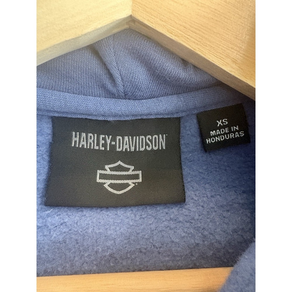 Women's Harley Davidson Zip Up Blue Hoodie Size XS - Picture 3 of 5
